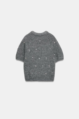 KNIT SWEATER WITH JEWEL BEADS - Zara фото 6