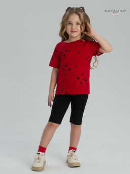 Костюм Актив сердечки на красном-черный - Sovalina фото 7