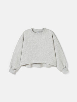 Свитшот укороченный облегченный Серый меланж 7+ - Bungly фото 2