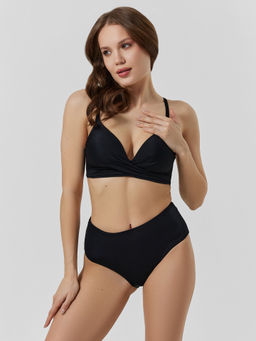 Купальный бюстгальтер черного цвета