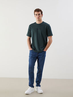 Bisiklet Yaka Bask?l? Erkek Ti??rt