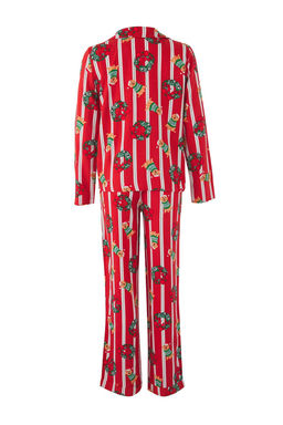 Bordo Kopek Bask?l? Y?lbas? Temal? Viskon Dokuma Pijama Tak?m? THMAW26PT00030 - Trendyolmilla фото 6