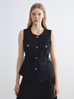 Bisiklet Yaka Ta?l? Kad?n Yelek