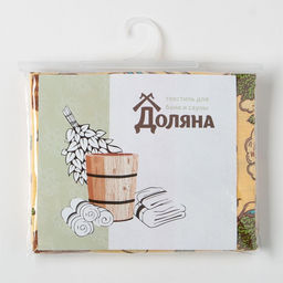 Полотенце для бани С легким паром жен. парео,80х150см,хл., ваф. полотно - Доляна фото 4