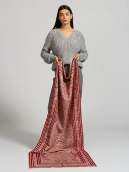 в составе шерсть Теплый, мягкий двусторонний палантин. - Tantino фото 4