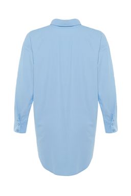 Plaj Giyim Ac?k Mavi Dokuma Maxi Gomlek TBESS22GO0664