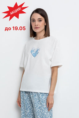 Футболка Very Neat Е 30092 из хлопка бежевая