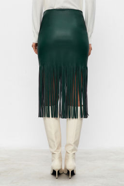 Юбка из экокожи с бахромой - Mollis фото 4