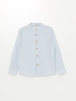 Hakim Yaka Keten Kar???ml? Erkek ?ocuk G?mlek