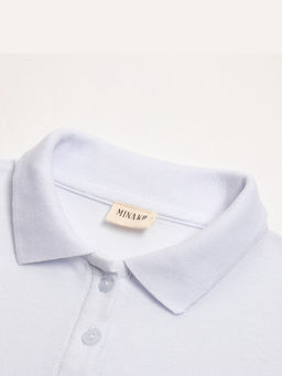 Футболка поло женская MINAKU: Basic line, белая, размер 52