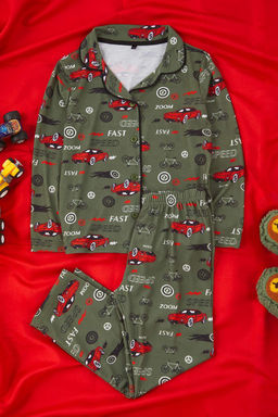 Indigo Erkek Cocuk Bask?l? Pijama Set Orme Alt-Ust Tak?m TKDAW25AU00110 - Trendyolmilla фото 5