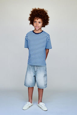 BERMUDA DENIM FLUIDA / Azul