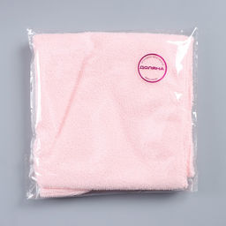 Чалма для сушки волос Доляна, микрофибра, с пуговкой, розовая