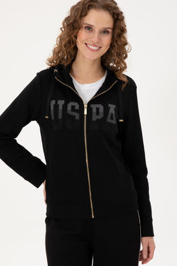 Женская черная базовая толстовка с капюшоном Неожиданная скидка в корзине - U.s. polo assn фото 3