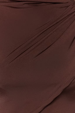 Trendyolmilla Bordo Dik Yaka Drapeli Crop Bluz TWOAW24BZ00164
