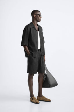 VISKOZ VE KETEN KARISIMLI GOMLEK - Zara фото 5