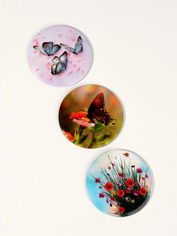 Цена за 2 шт. Зеркало карманное «Бабочки», d=7 см, МИКС