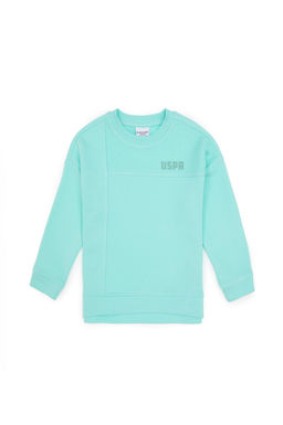 K_z _ocuk Ye_il Bisiklet Yaka Sweatshirt Sepette S_rpriz _ndirim - U.s. polo assn фото 2