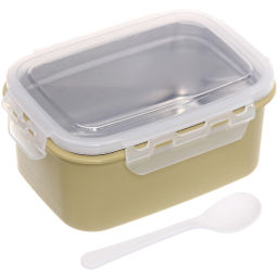Ланч-бокс пластиковый "SEGRETO" с ложкой 18,5*13,5*8,5см оливковый