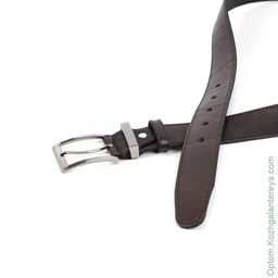 Мужской джинсовый кожаный ремень Arkon 4006-20 Коричневый - Sergio valentini фото 4