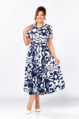 Платье Swallow 844.3 темно-синий в белый принт фото 3