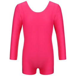 Купальник гимнастический Grace Dance, с шортами, с длинным рукавом, р. 42, цвет малина  фото 3
