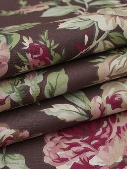 Сатин Античные розы цв.горький шоколад, ш.1.6м, хлопок-100%, 110гр/м.кв - Купава фото 3