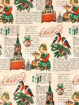 Набор упаковочной бумаги «Новогодняя», 4 листа, 70 × 100 см