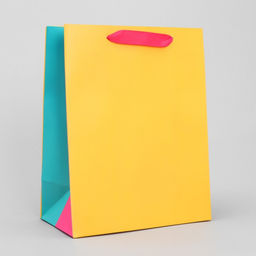 Цена за 2 шт. Пакет подарочный трёхцветный, упаковка, «Жёлтый-розовый-голубой», MS 18×23×10 см
