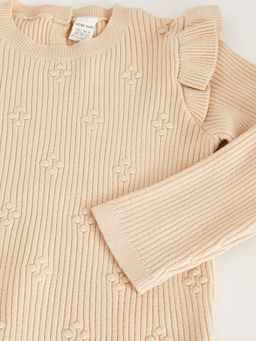 Bisiklet Yaka Yumu?ak Dokulu K?z Bebek Triko Kazak - Waikiki фото 3