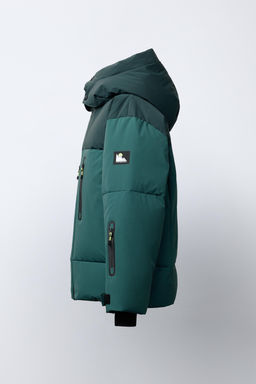 DOWN AND FEATHER PUFFER JACKET WITH REMOVABLE HOODIE, WATER-RESISTANT AND WINDPROOF COLOUR BLOCK RECCO® SYSTEM SKI COLLECTION - Zara фото 4