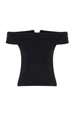 Siyah Carmen Yaka V Aksesuar Detayl? Orme Bluz TPRSS25BZ00014 - Trendyolmilla фото 8