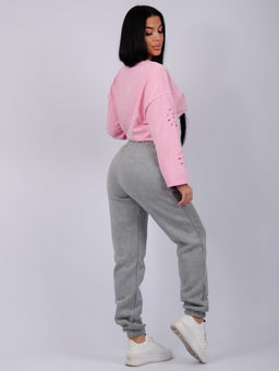 Джоггеры Мистерия 5, футер 3-х нитка начес - Малина фото 5