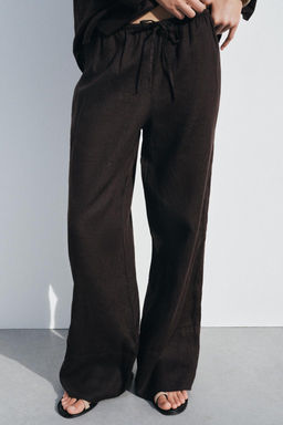 ZW COLLECTION 100% LINEN PALAZZO TROUSERS - Zara фото 12