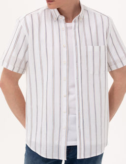 Lacivert Comfort Fit K_sa Kollu G_mlek