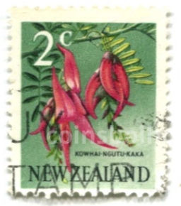 Марка Цветок Кохай-нгуту-кака Новая Зеландия