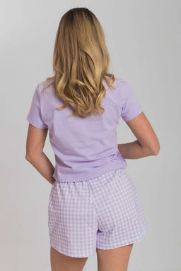 Пижама футболка и шорты М325292Псб Сиреневый/Белый - Елена фото 5