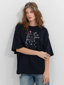 Футболка женская черная с новогодним принтом - Mark formelle фото 6