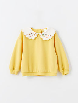 Bebe Yaka Nak??l? K?z Bebek Sweatshirt