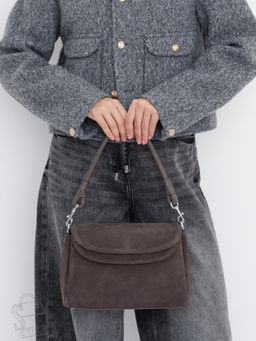 Сумка женская кожаная 0037VG gray Vitelli Grassi