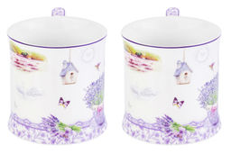 Набор кружек 2 пр. 380 мл 12,3*9*9 см "Лаванда" фарфор NEW BONE CHINA