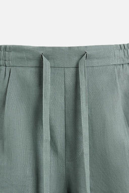 100% LINEN REGULAR FIT BERMUDA SHORTS - Zara фото 9