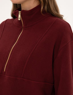Vi_ne Comfort Fit Fermuarl_ Polar Sweatshirt
