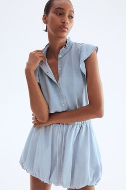 Blusa denim con volantes - H&m фото 2
