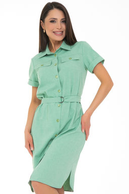 Платье-рубашка Сидни (лайм) - Diolche фото 2