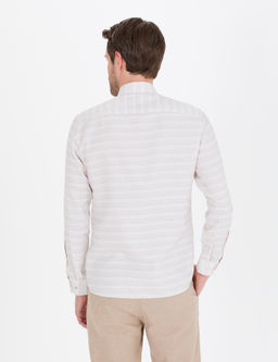 Bej Slim Fit Uzun Kollu G_mlek