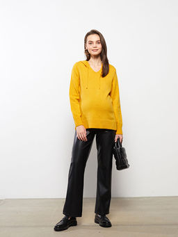 Kap??onlu D?z Uzun Kollu Hamile Kazak