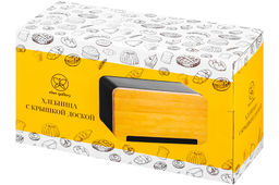 Хлебница 33*13*18 см Черная с бамбуковой крышкой-доской - Elan gallery фото 26