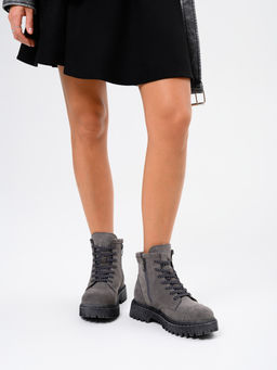 Ботинки 319.22511gr.Серый замок замша/Мех