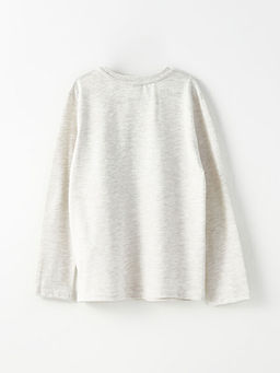 Bisiklet Yaka Bask?l? Pul ??lemeli Uzun Kollu Erkek ?ocuk Ti??rt - Waikiki фото 2